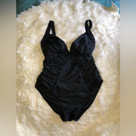 VENUS Black One Piece Swimsuit with Adjustable Straps SIZE 10 NWOT - Picture 10 of 16